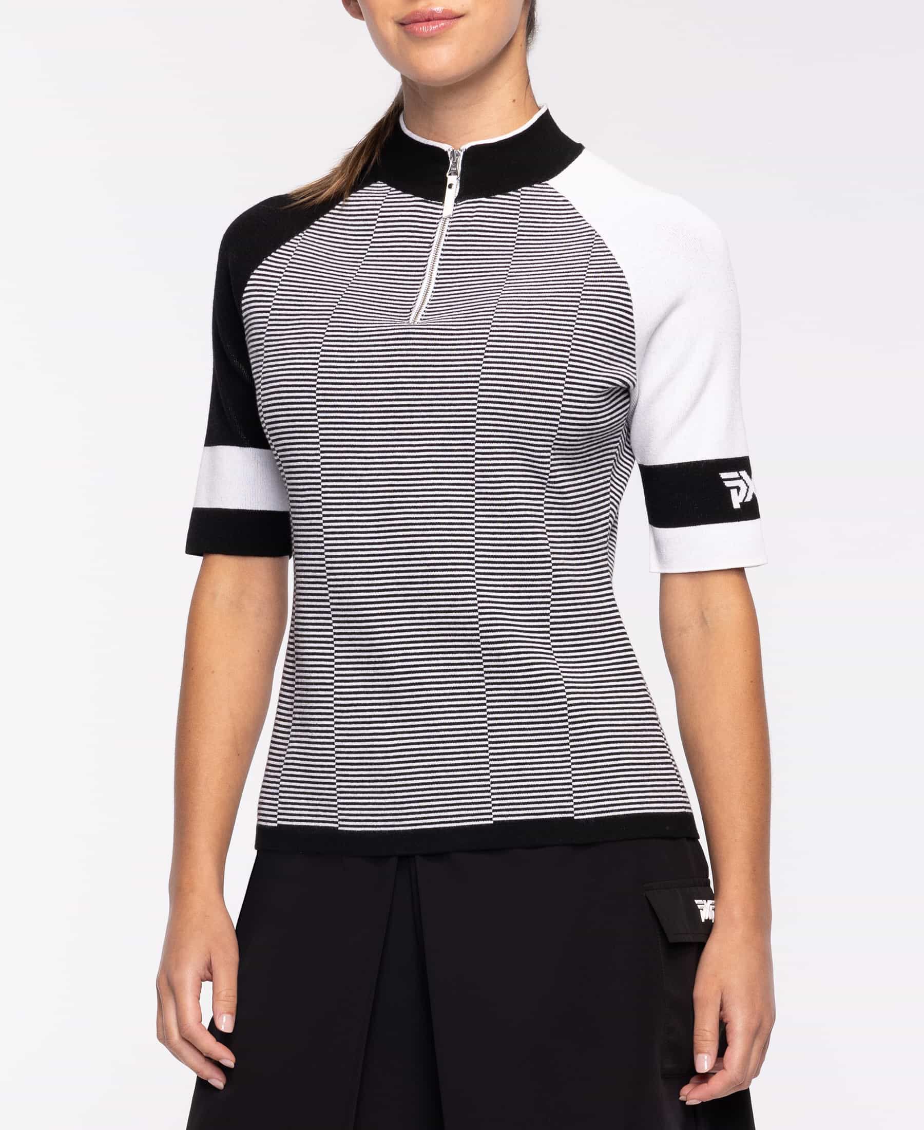 Buy Broken Stripe 1/4 Zip Knit Top | PXG